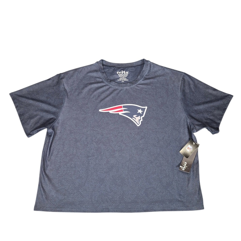 Certo NFL New England Patriots Womens Cropped Tee Navy Blue XXL New With Tags